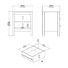 BARCELONA  Package - Bedroom set inc. 2 Drawers Bedside Table, 3+2 Chest of Drawers, 2 Doors Wardrobe in Matt Black - Image 5