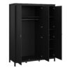 BARCELONA Package inc. 2 Drawers Bedside Table, 3+2 Chest of Drawers, 3 Doors Wardrobe in Matt Black - Image 11