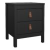 BARCELONA Package inc. 2 Drawers Bedside Table, 3+2 Chest of Drawers, 3 Doors Wardrobe in Matt Black - Image 2