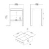 BARCELONA Package inc. 2 Drawers Bedside Table, 3+2 Chest of Drawers, 3 Doors Wardrobe in Matt Black - Image 5