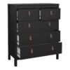 BARCELONA Package inc. 2 Drawers Bedside Table, 3+2 Chest of Drawers, 3 Doors Wardrobe in Matt Black - Image 7