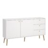 CUMBRIA Sideboard with 2 Doors + 3 Drawers in White