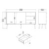 CUMBRIA Sideboard with 2 Doors + 3 Drawers in White - Image 10