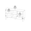 CUMBRIA Sideboard with 2 Doors + 3 Drawers in White - Image 12