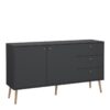 CUMBRIA Sideboard with 2 Doors + 3 Drawers in Dark Grey