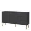 CUMBRIA Sideboard with 2 Doors + 3 Drawers in Dark Grey - Image 3