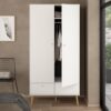 CUMBRIA Wardrobe with 2 Doors + 2 Drawers in White - Image 9