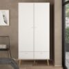 CUMBRIA Wardrobe with 2 Doors + 2 Drawers in White - Image 8