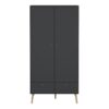CUMBRIA Wardrobe with 2 Doors + 2 Drawers in Dark Grey - Image 2