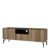 KENDALL TV Unit with 2 Doors 1 Drawer in Oak and Black - Image 3