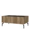 KENDALL Coffee Table with 2 Drawers in Oak and Black - Image 3