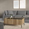 KENDALL Coffee Table with 2 Drawers in Oak and Black - Image 5