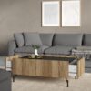 KENDALL Coffee Table with 2 Drawers in Oak and Black - Image 6