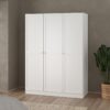 BRANDE Wardrobe with 3 Frame Doors in White - Image 5
