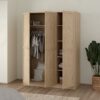 BRANDE Wardrobe with 3 Frame Doors in Jackson Hickory Oak - Image 8
