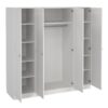 BRANDE Wardrobe with 4 Frame Doors in White - Image 4