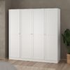 BRANDE Wardrobe with 4 Frame Doors in White - Image 6