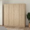 BRANDE Wardrobe with 4 Frame Doors in Jackson Hickory Oak - Image 7