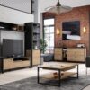 HIGH ROCK Coffee Table with Drawer in Matt Black & Riviera Oak - Image 7