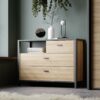 HIGH ROCK Chest of 3 Drawers in Matt Black & Riviera Oak - Image 6