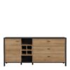 HIGH ROCK Large Sideboard in Matt Black & Riviera Oak - Image 2