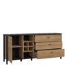 HIGH ROCK Large Sideboard in Matt Black & Riviera Oak - Image 3