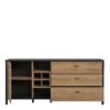 HIGH ROCK Large Sideboard in Matt Black & Riviera Oak - Image 4