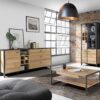 HIGH ROCK Large Sideboard in Matt Black & Riviera Oak - Image 7