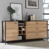 HIGH ROCK Large Sideboard in Matt Black & Riviera Oak - Image 8
