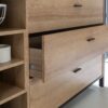 HIGH ROCK Large Sideboard in Matt Black & Riviera Oak - Image 6