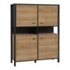 HIGH ROCK Storage Cabinet in Matt Black & Riviera Oak
