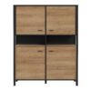 HIGH ROCK Storage Cabinet in Matt Black & Riviera Oak - Image 2