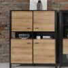HIGH ROCK Storage Cabinet in Matt Black & Riviera Oak - Image 6