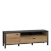 HIGH ROCK TV Unit in Matt Black & Riviera Oak