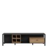 HIGH ROCK Wide TV Unit in Matt Black & Riviera Oak - Image 8