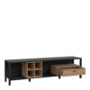HIGH ROCK Wide TV Unit in Matt Black & Riviera Oak - Image 7