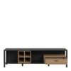 HIGH ROCK Wide TV Unit in Matt Black & Riviera Oak - Image 6