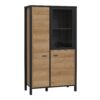 HIGH ROCK Small Display Cabinet in Matt Black & Riviera Oak
