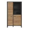 HIGH ROCK Small Display Cabinet in Matt Black & Riviera Oak - Image 3