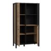 HIGH ROCK Small Display Cabinet in Matt Black & Riviera Oak - Image 2