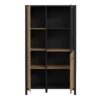 HIGH ROCK Small Display Cabinet in Matt Black & Riviera Oak - Image 4