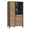 HIGH ROCK Small Display Cabinet in Matt Black & Riviera Oak - Image 5
