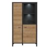 HIGH ROCK Small Display Cabinet in Matt Black & Riviera Oak - Image 6