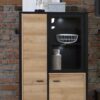HIGH ROCK Small Display Cabinet in Matt Black & Riviera Oak - Image 9