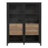 HIGH ROCK Extra Wide Display Cabinet in Matt Black & Riviera Oak - Image 2