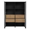 HIGH ROCK Extra Wide Display Cabinet in Matt Black & Riviera Oak - Image 4