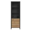HIGH ROCK Wide Display Cabinet in Matt Black & Riviera Oak - Image 2