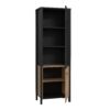 HIGH ROCK Wide Display Cabinet in Matt Black & Riviera Oak - Image 3
