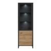 HIGH ROCK Wide Display Cabinet in Matt Black & Riviera Oak - Image 6