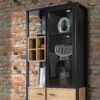 HIGH ROCK Display Cabinet in Matt Black & Riviera Oak - Image 10